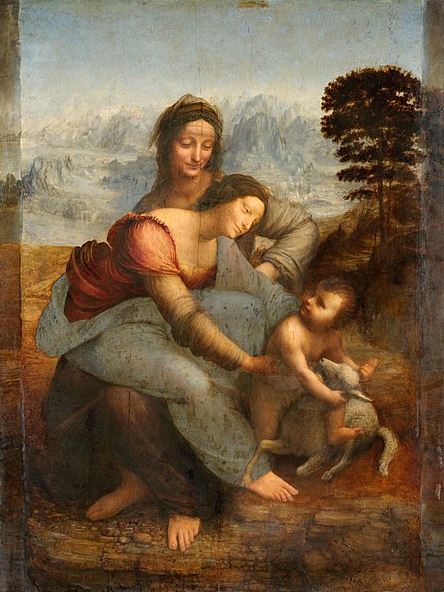 Леонардо да Винчи " Святая Анна с Марией и младенцем Христом"