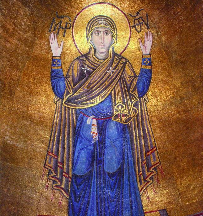 Мария Оранта - мозаика Софийского собора.