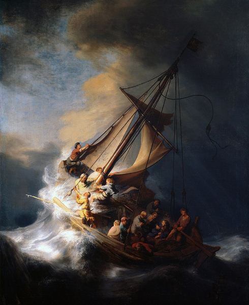 Рембрандт " Христос во время шторма на море Галилейском"