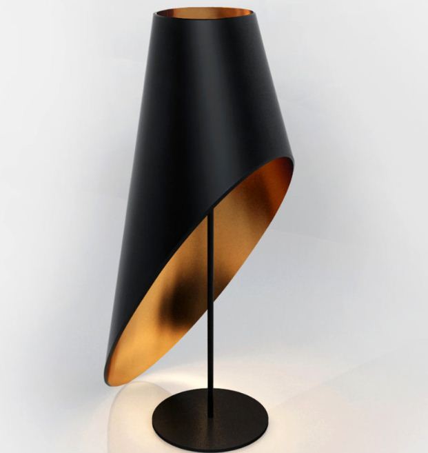 Настольная лампа с плафоном необычной формы 