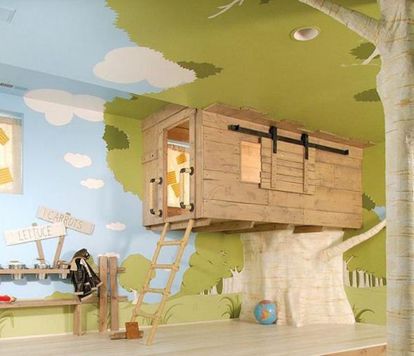 " Домик на дереве" в интерьере детской комнаты 