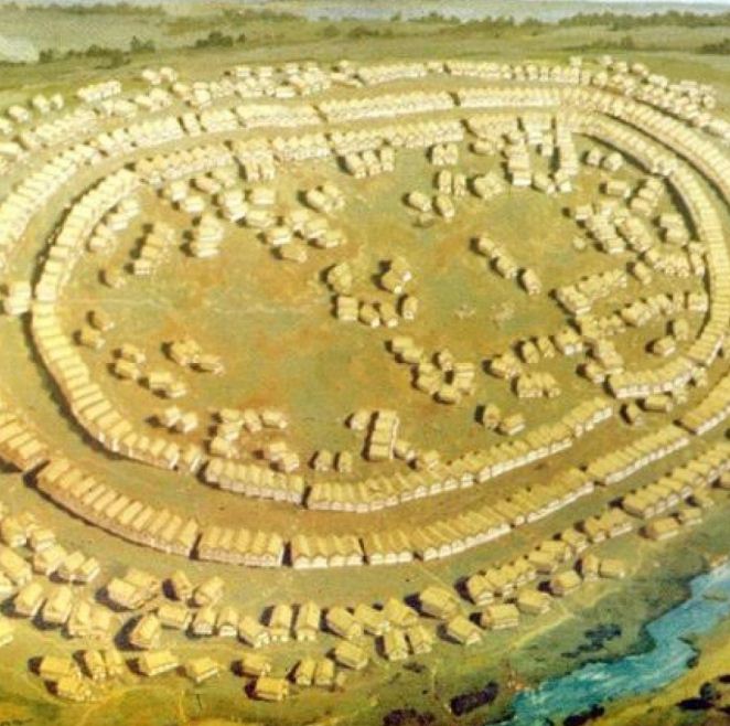 Схема поселений, характерных для Трипольской культуры 