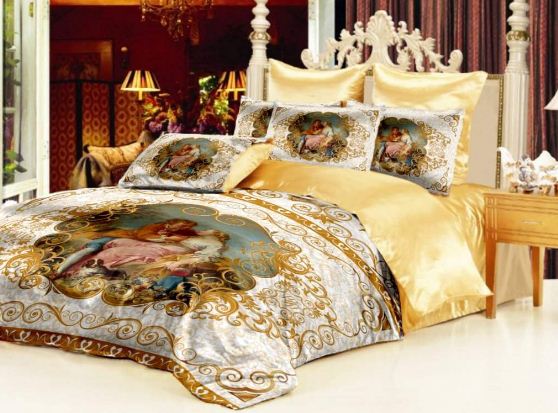Комплект постельного белья в сочетании с покрывалом " Аморе" 