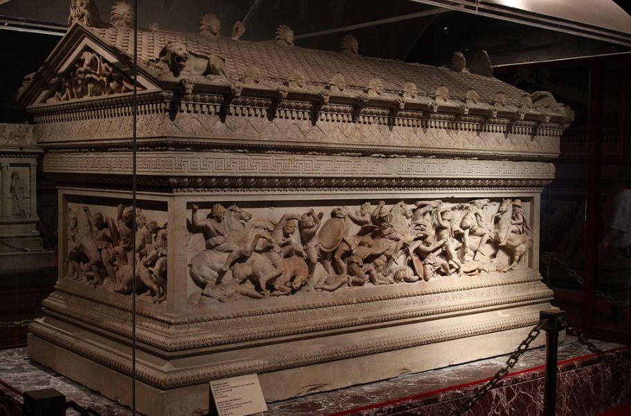 Сидонский саркофаг из мрамора ( Стамбул, Турция) 