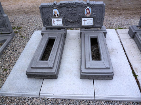 Бетонное надгробие с православным крестом, открытое №3, SOULGARDEN