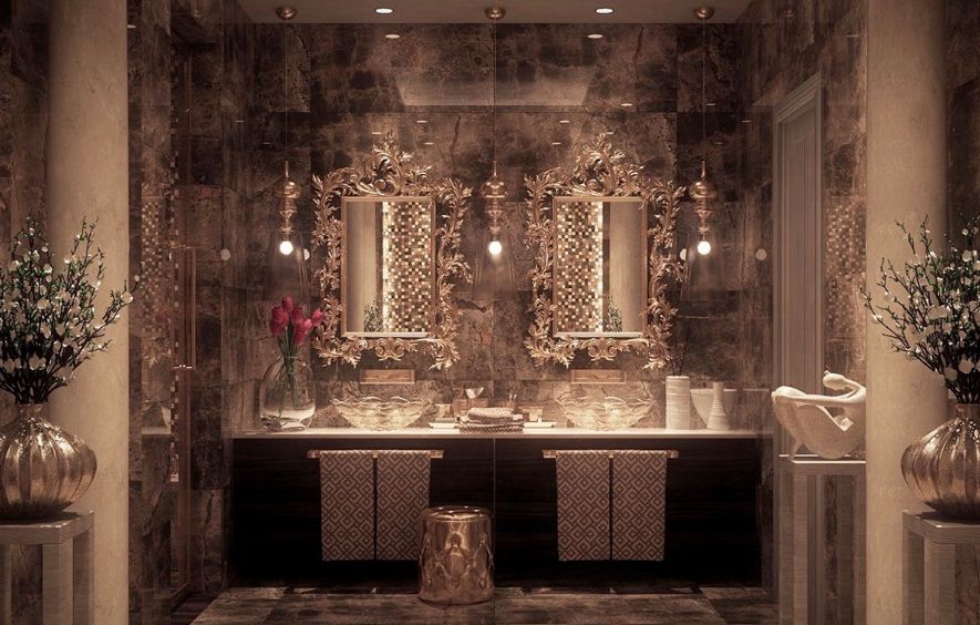 Величественный интерьер ванной комнаты