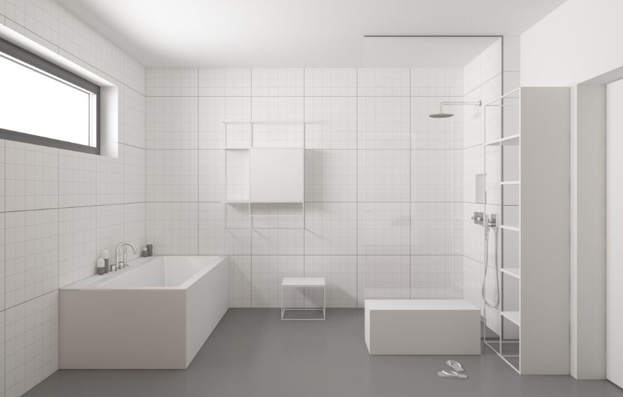 Интерьер ванной в стилистике минимализма 