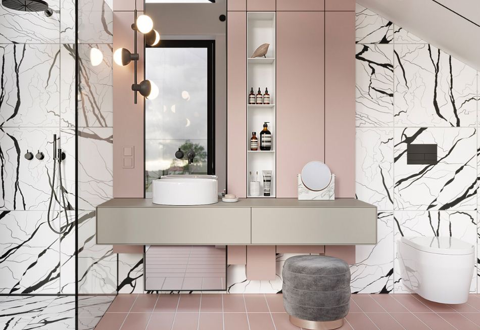 Дизайн интерьера ванной комнаты подчеркивает индивидуальный вкус владельца 