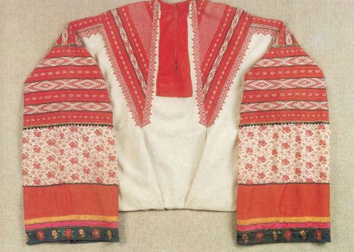 Женская рубаха - ручное узорное ткачество, конец XIX века. 
