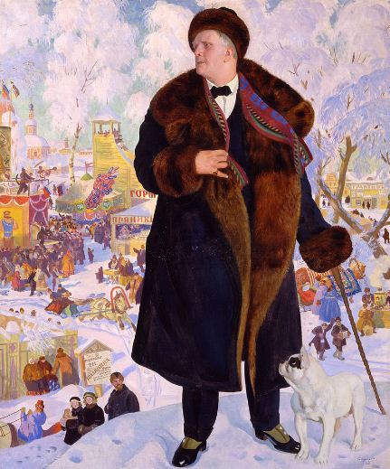 Борис Кустодиев. Картина - портрет Ф. И. Шаляпина ( 1922 год). Холст, масло. 
