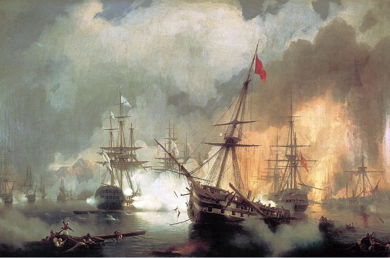 Сражение в Наваринской бухте в октябре 1827 года.