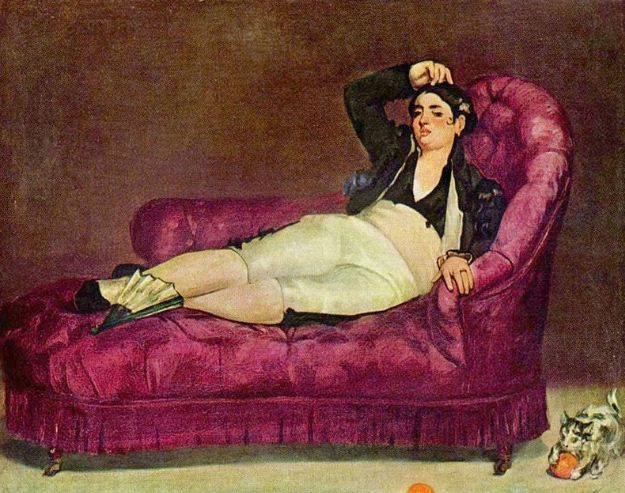 Эдуард Мане " Девушка в испанском костюме" ( 1862 - 1863 годы). 