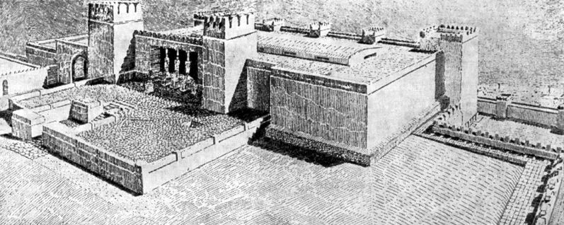 Фасад дворца и план бит - хилани 